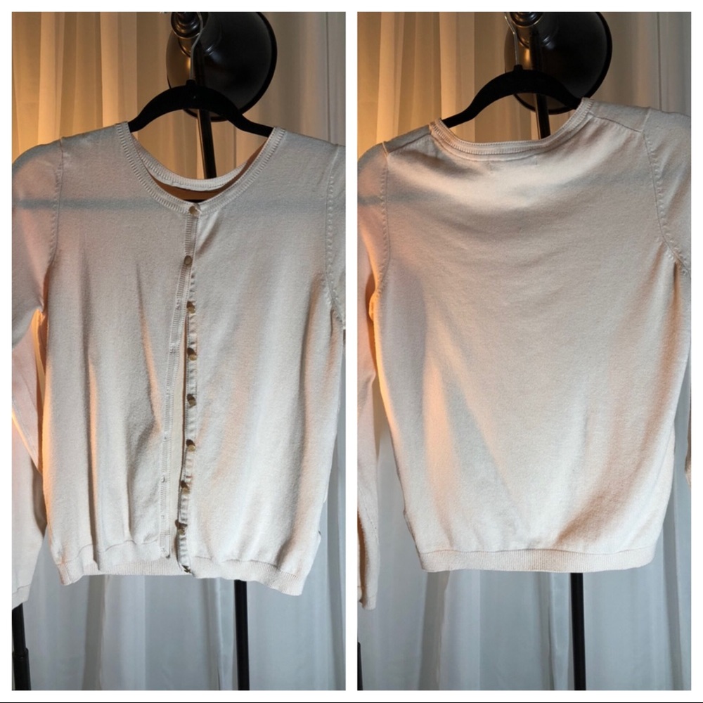 Beige Classic Cardigan with Gold Buttons Size S